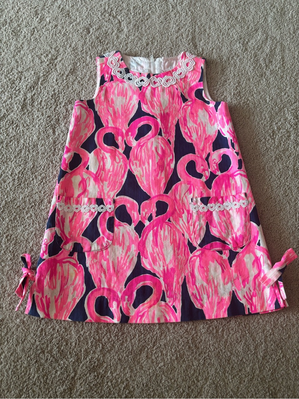 Lilly Pulitzer Pink Flamingo Print A-Line Dress